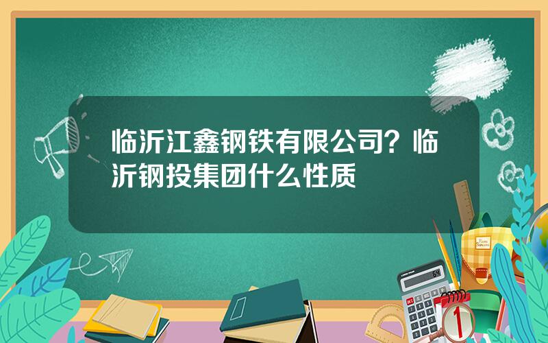 临沂江鑫钢铁有限公司？临沂钢投集团什么性质