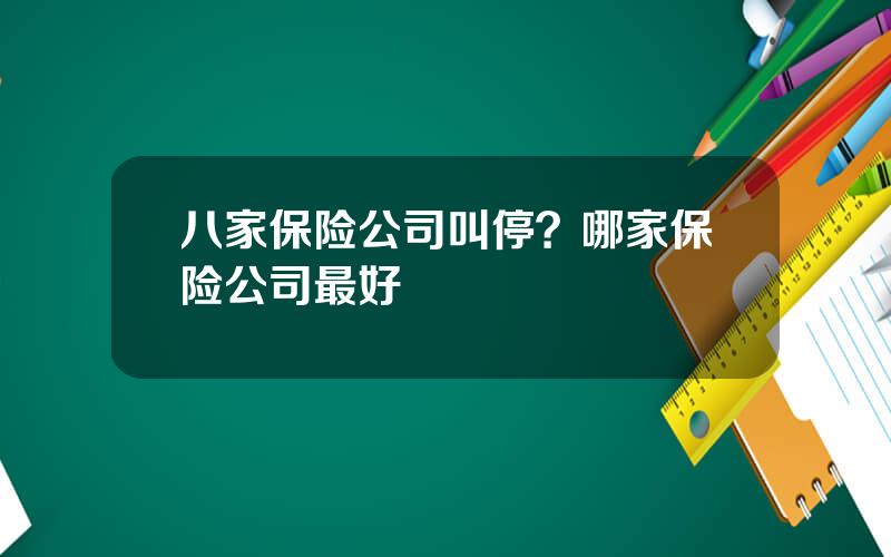 八家保险公司叫停？哪家保险公司最好