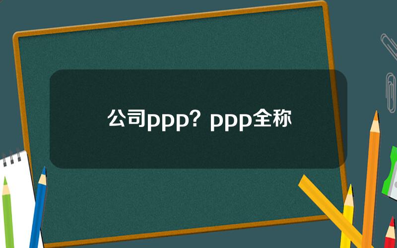 公司ppp？ppp全称