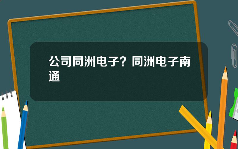 公司同洲电子？同洲电子南通