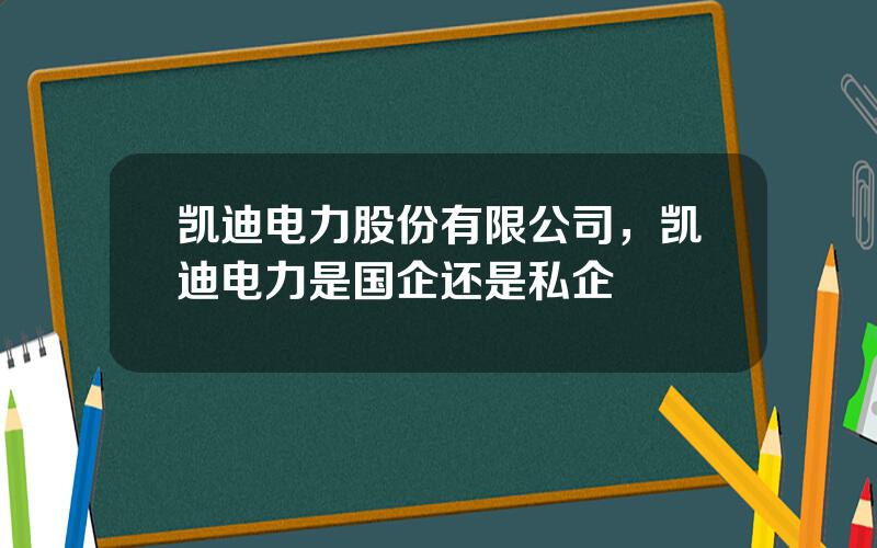 凯迪电力股份有限公司，凯迪电力是国企还是私企