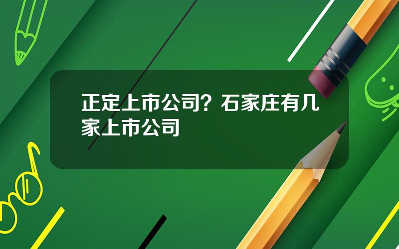 正定上市公司？石家庄有几家上市公司