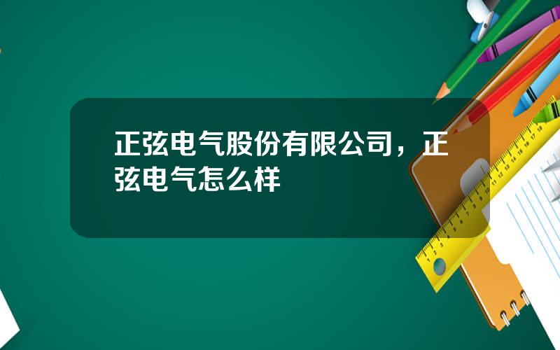 正弦电气股份有限公司，正弦电气怎么样