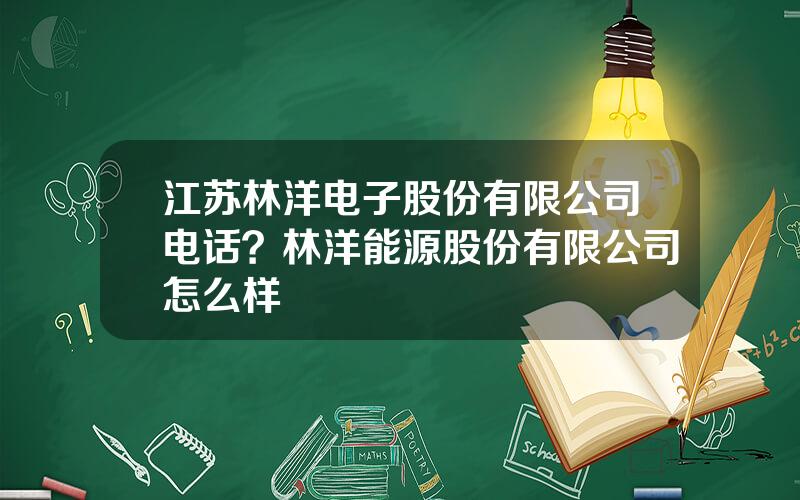 江苏林洋电子股份有限公司电话？林洋能源股份有限公司怎么样