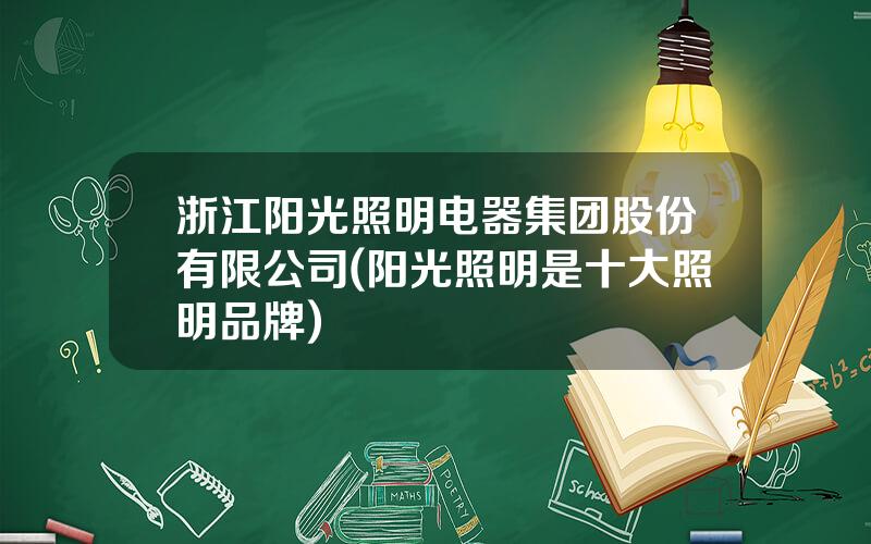 浙江阳光照明电器集团股份有限公司(阳光照明是十大照明品牌)