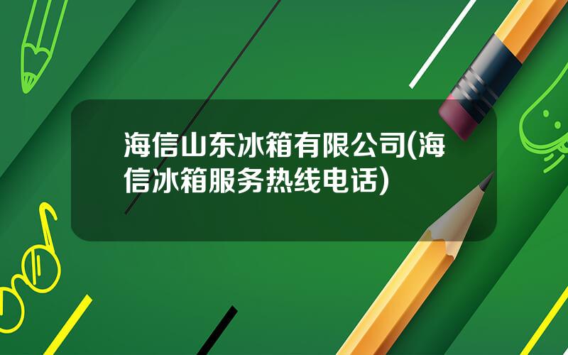 海信山东冰箱有限公司(海信冰箱服务热线电话)